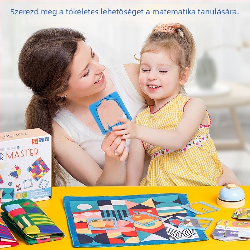 Kétfős társasjáték gyermekeknek — oktató játék szülő-gyermek részvételével; Anyag: vászon + akril; 4–6 éveseknek; Csomagolás: színes doboz és OPP zacskó