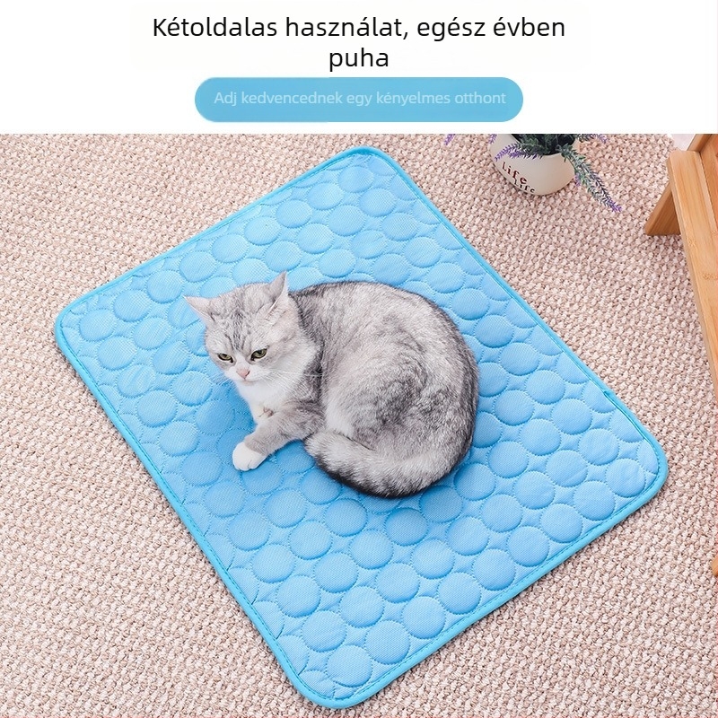 Hűtő matrac háziállatok számára, kutyáknak és macskáknak, jéghideg selyem felület, beltéri használatra, egyszerű dizájn