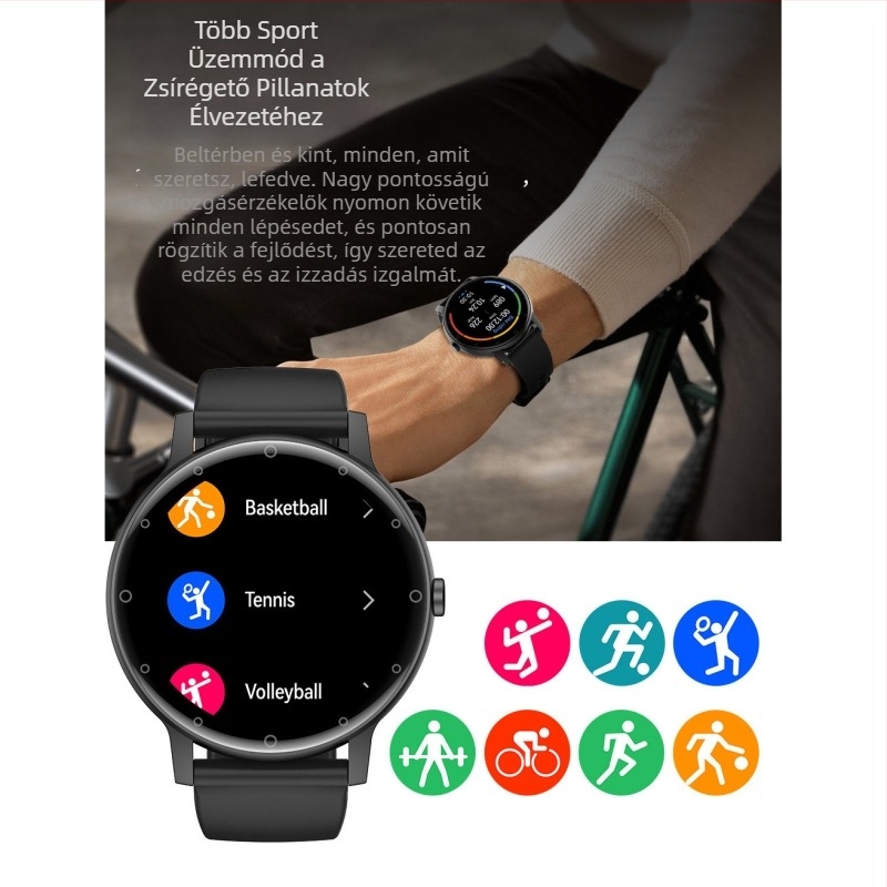 Okosóra pulzusmérés, Bluetooth hívás, alvásfigyelés, vér-oxigén-szint mérés és több sportmód