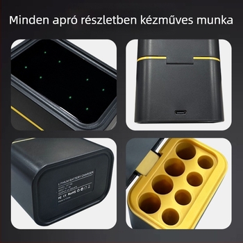 8 rekeszes lítiumakkumulátor töltődoboz, bemenet DC5.0V, kimenet 5V 3A