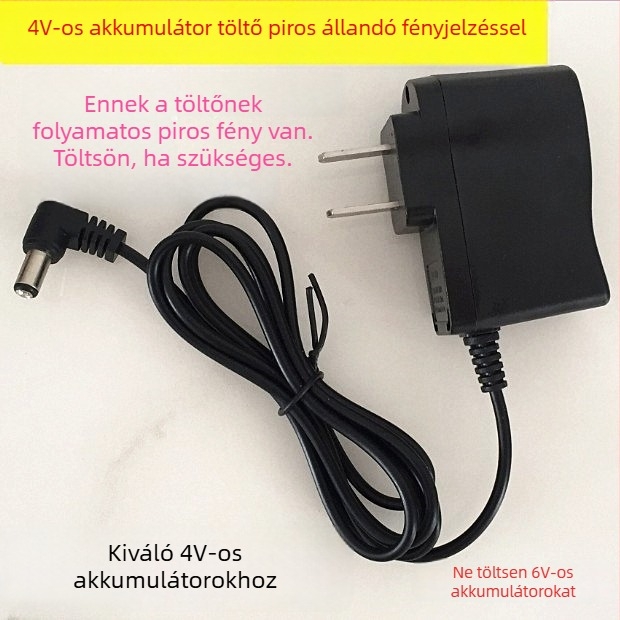 Elektronikus mérleg töltő - univerzális, 4V/6V, kompatibilis akkumulátorokkal
