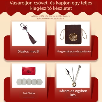 Aibo sárgaréz pipa - kézzel készített, faragott, kínai stílusú, hordozható