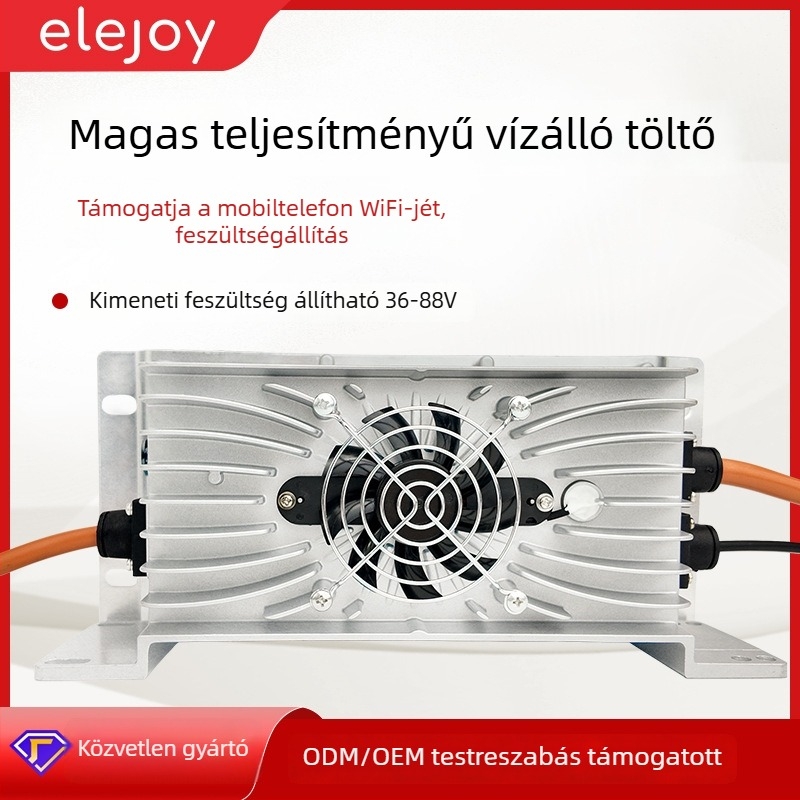 Elejoy nagy teljesítményű állítható lítium akkumulátor töltő golfkocsikhoz, 48V 20A, 1000W, vízálló LED indikátor, bemenet AC 180–240V