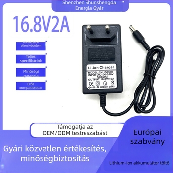 SSD Li-ion akkumulátorokhoz készült töltő, többfeszültségű kimenettel 16.8V/21V/25.2V; bemenet 110-240V AC
