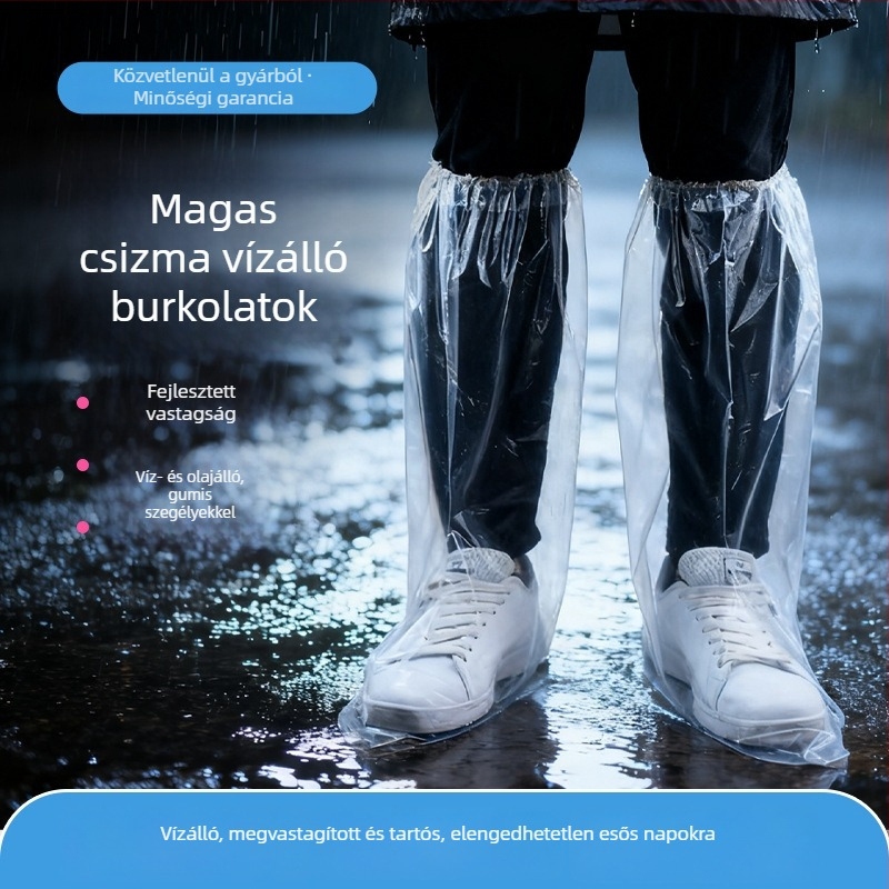 Egyszer használatos PE cipővédők, egyszerű stílus, logó nélkül, testreszabás nélkül