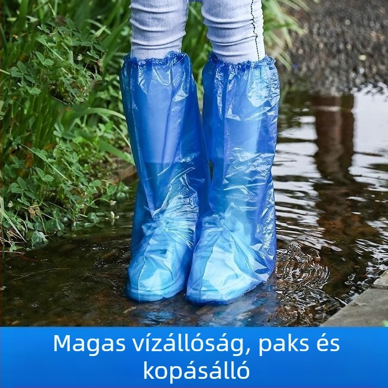 Egyszer használatos PE cipővédők, egyszerű stílus, logó nélkül, testreszabás nélkül