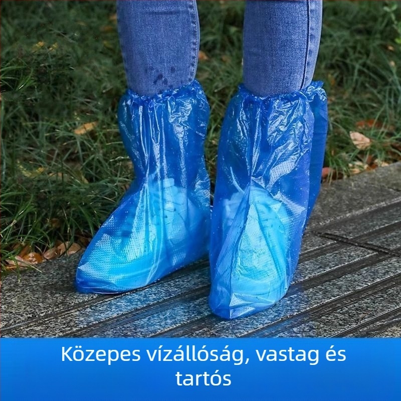 Egyszer használatos PE cipővédők, egyszerű stílus, logó nélkül, testreszabás nélkül