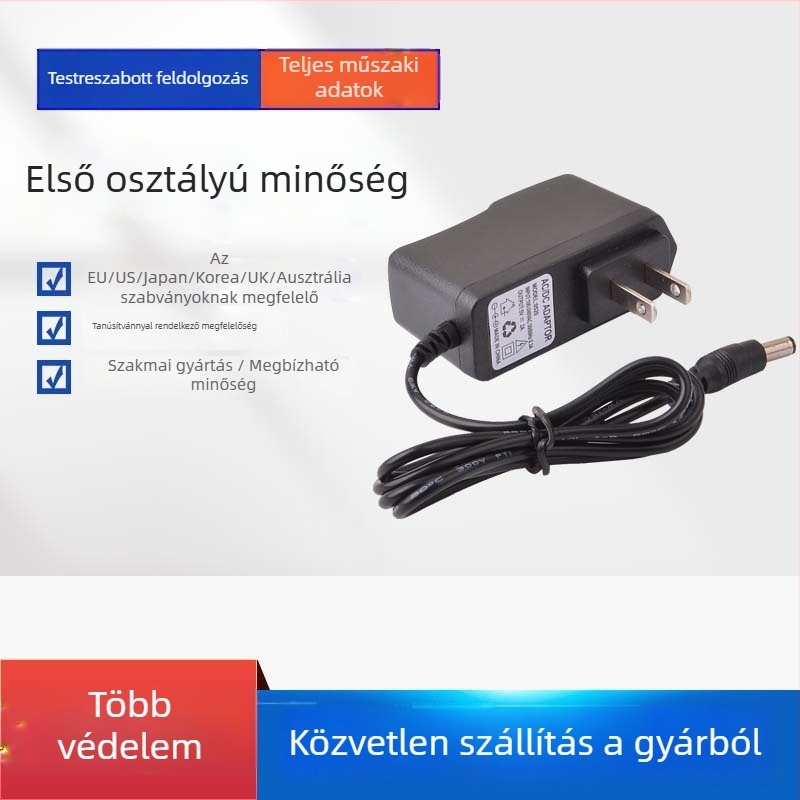 18650-polimer Li-ion akkumulátor töltő — 4.2V/1A, 8.4V/1A, 12.6V/1A; bemenet AC100-240V