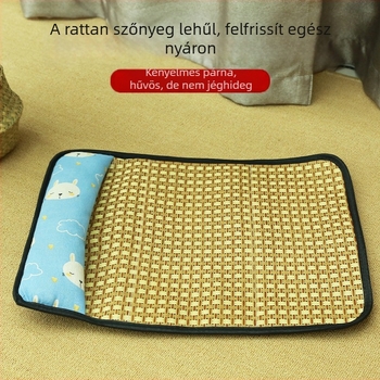 Macskák és kutyák számára nyári hűsítő matrac párnával, lélegző rattan dizájn