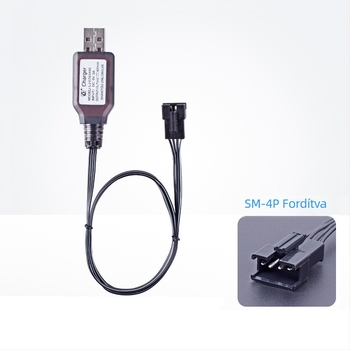 SM4P fordított töltő 7.4V Li‑ion akkumulátorhoz, 4‑pin, USB kábel, DC5V bemenet