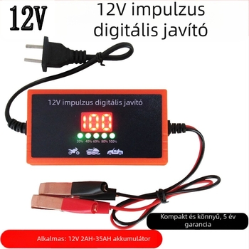 Autó- és motorkerékpár akkumulátor töltő 12V 6A | Bemenet 100-240V ~1.7A 50-60Hz | FCC tanúsítvány | Akkumulátorokhoz