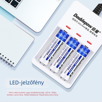 AA NiMH/NiCd számára USB 3-slots töltő, 1.2V, 150mA kimenet, 5V bemenet