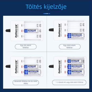 AA NiMH/NiCd számára USB 3-slots töltő, 1.2V, 150mA kimenet, 5V bemenet