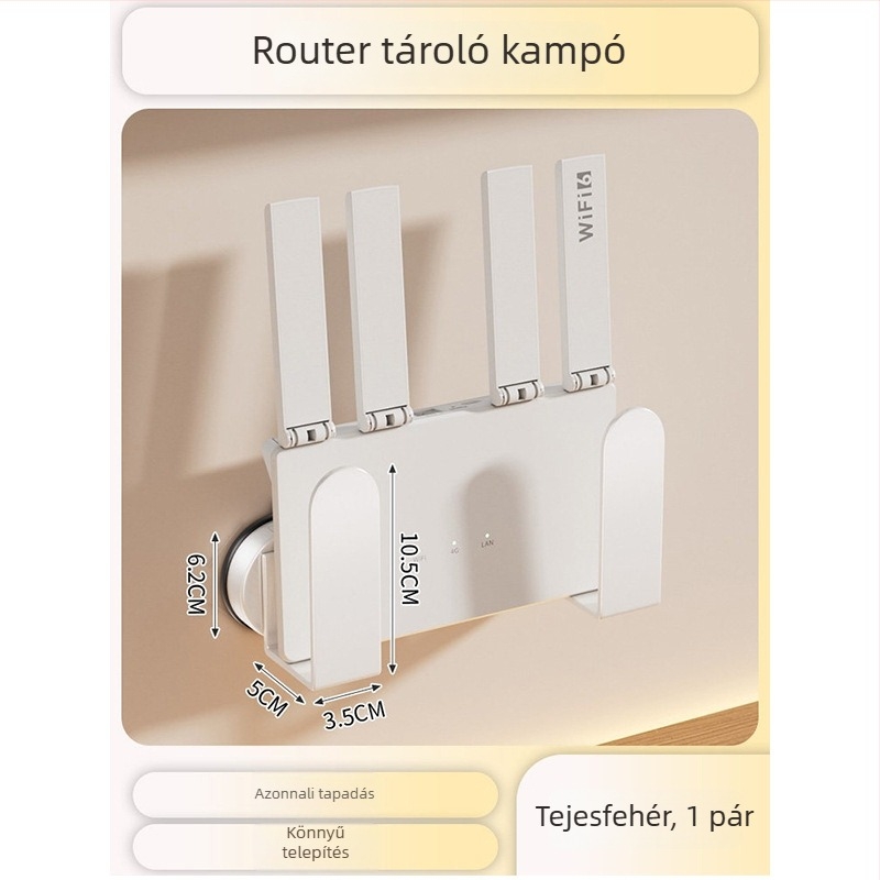 Router rendező vákuumos falra szerelhető — fém, mozgatható, magasság állítható, telepítés nélkül, fúrás nélkül