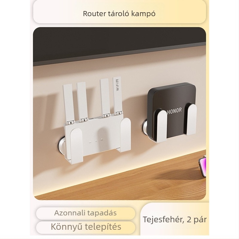 Router rendező vákuumos falra szerelhető — fém, mozgatható, magasság állítható, telepítés nélkül, fúrás nélkül