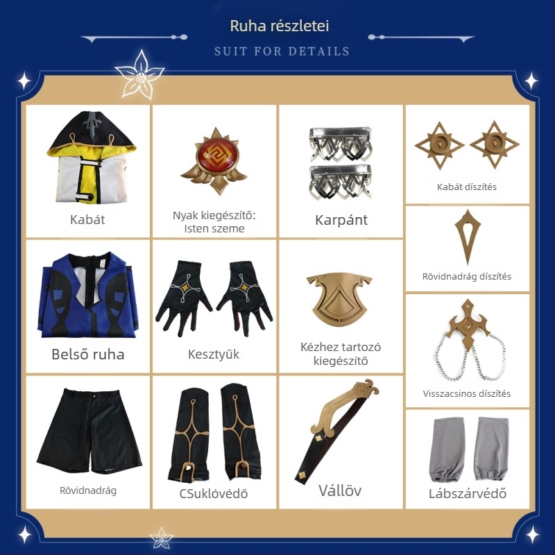 Albedo cosplayruha – Lovag téma, Uniszex, Puha anyag, Fő anyag 50%, Másodlagos anyag 20%, Gallér címke