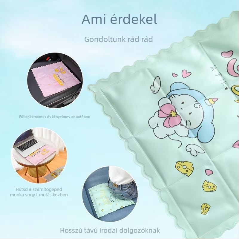 Hűsítő ülőpárna lélegző dizájnnal, PVC anyagból, jégkristály töltettel, 550 g súly, hővédelmet és hűtést biztosít