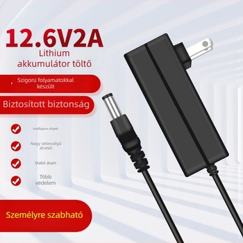 Genesis Li-polimer akkumulátor töltő, 12.6V 2A kimenet, 100–240V AC bemenet