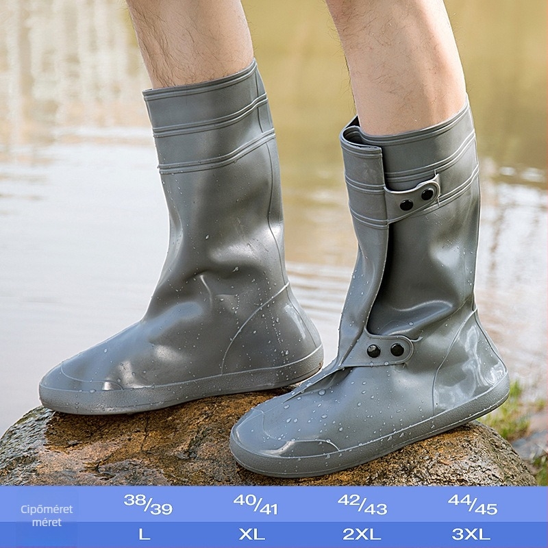 Rain Yi Si magas cipővédő, dupla csatos kialakítás, kopásálló és csúszásmentes, injektált formázású (Csomagolás: 50, Testreszabás elérhető)
