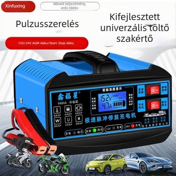 Xinfuxing 9900A nagy teljesítményű autóakkumulátor töltő, kimenet 12V-24V, bemenet 180-260V