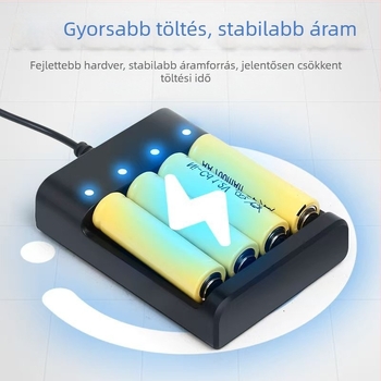XL 4‑rekeszes intelligens akkumulátortöltő, bemenet 5V DC, kimenet 1.2V 0.25A rekeszenként, CE tanúsítvány