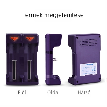 2-helyes Ni-MH töltő, intelligens töltés 1.2V Ni-MH akkumulátorokhoz, bemenet 500mA, kimenet 500mA