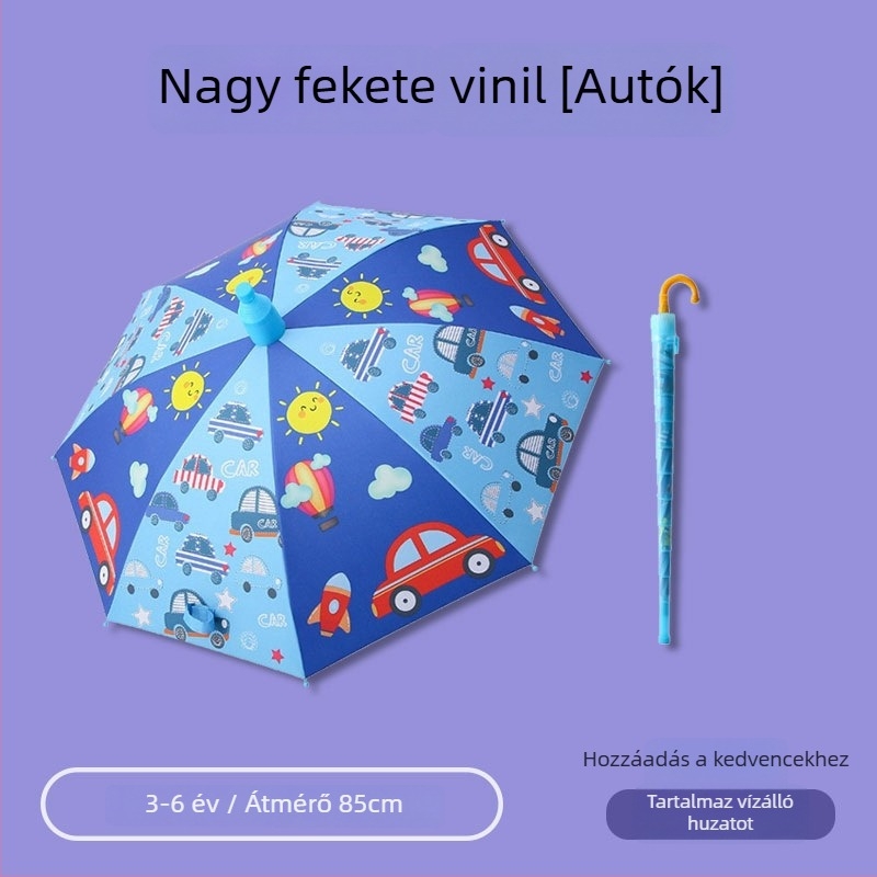 Automata gyerek esernyő, rajzfilmszerű dizájn, vinil bevonattal, 8 bordával