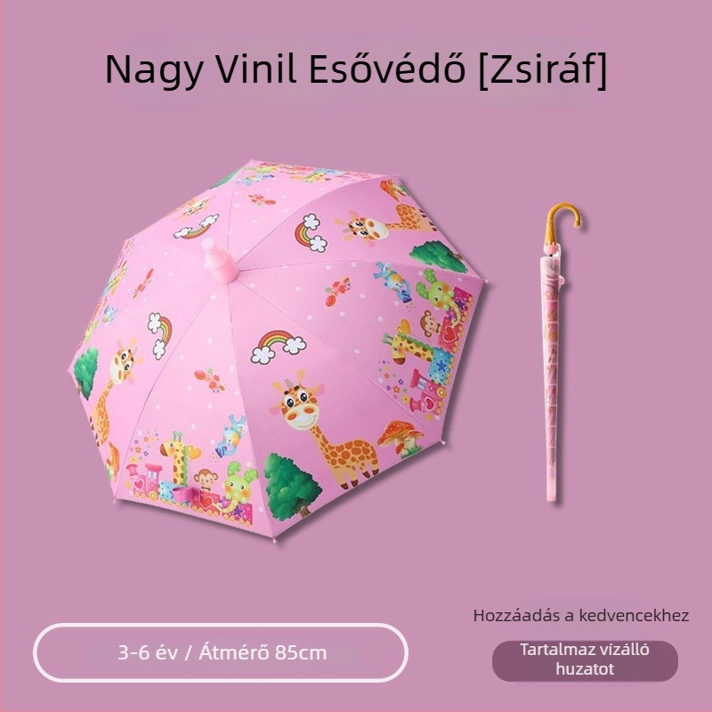 Automata gyerek esernyő, rajzfilmszerű dizájn, vinil bevonattal, 8 bordával