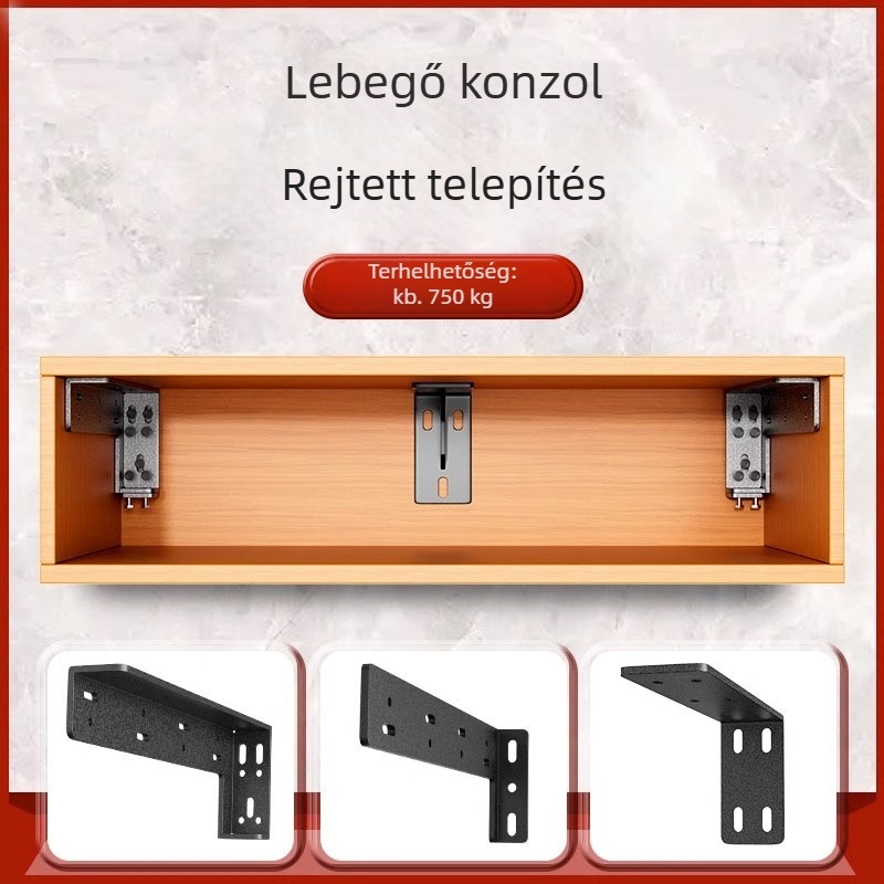 Fali polctartó konzol – rozsdamentes acélból, háromszög alakú keret, modell DSGXFJM, modern stílus, márka Shouli
