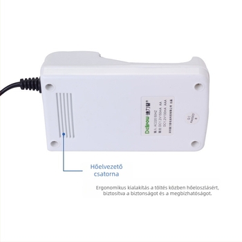Delipow NiMH/NiCd akkumulátor töltő, 4-nyílásos, 1.2V cellánként, 150mA/130mA, bemenet 220V 50Hz, CE minősítés