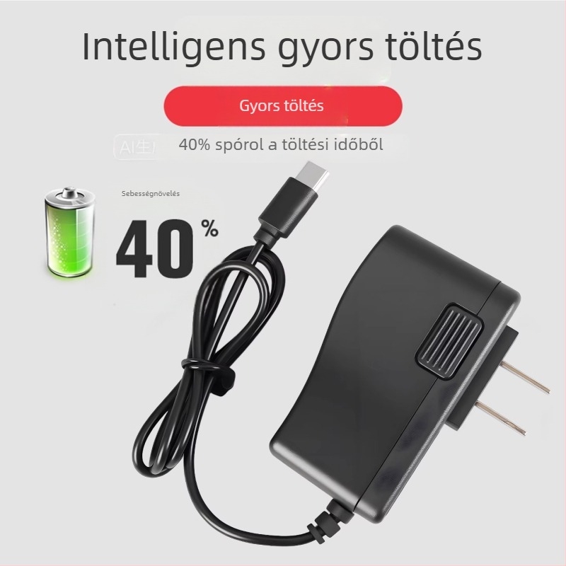 Level töltő akkumulátorhoz Type-C porttal – bemenet 100-240V, kimenet 5V-2.2A gyors töltés
