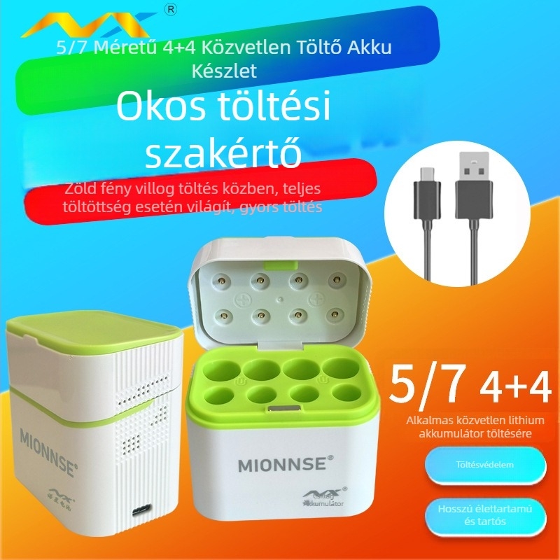 Nuoxing közvetlen töltő Li‑ion akkumulátorokhoz – sorozat közvetlen töltésű akkumulátorrekesz, bemenet DC5V/1–2A, tanúsítványok PSE/ROHS/MSDS/GS, alkalmas akkumulátorokhoz