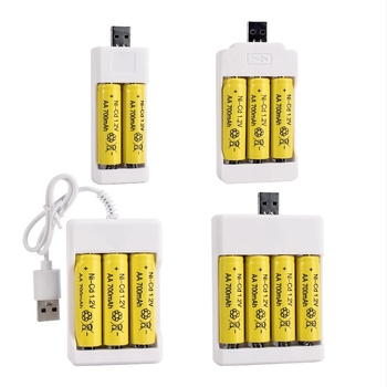 Kétrekeszes USB vezeték nélküli töltő NiCd AA No.5/No.7 1.2V akkumulátorokhoz, bemenet DC1.2V, kimenet DC4.5V1A
