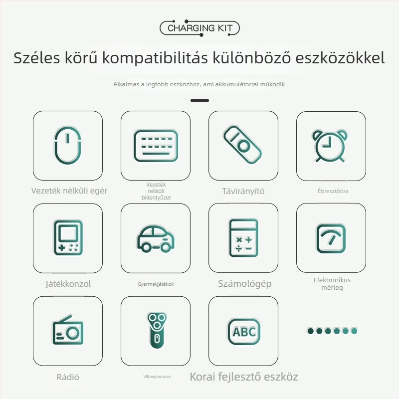 Kétrekeszes USB vezeték nélküli töltő NiCd AA No.5/No.7 1.2V akkumulátorokhoz, bemenet DC1.2V, kimenet DC4.5V1A