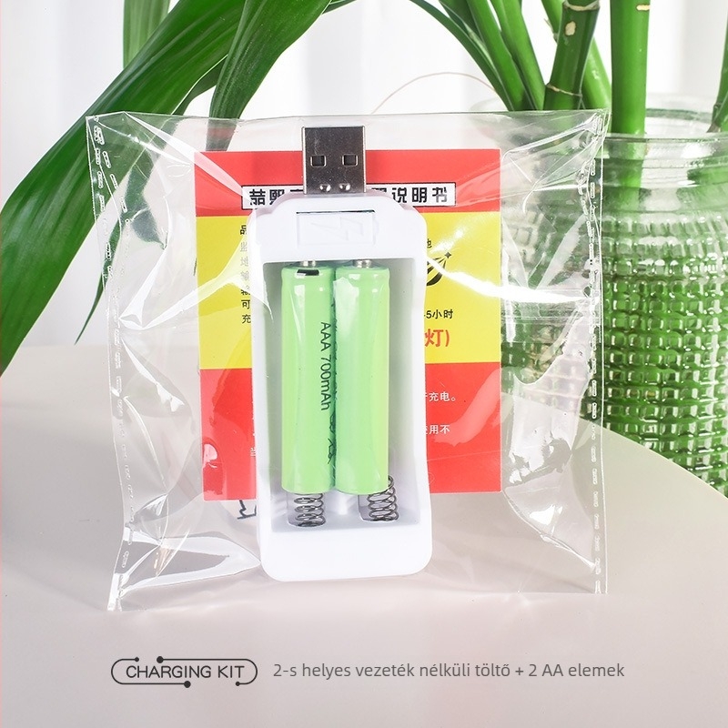 Kétrekeszes USB vezeték nélküli töltő NiCd AA No.5/No.7 1.2V akkumulátorokhoz, bemenet DC1.2V, kimenet DC4.5V1A