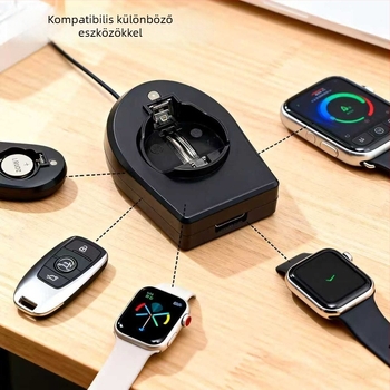 Gombakkutöltő USB, bemenet 110–240 V AC, kimenet 2.8–8.7 V, KC tanúsítvány