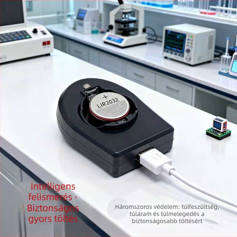 Gombakkutöltő USB, bemenet 110–240 V AC, kimenet 2.8–8.7 V, KC tanúsítvány