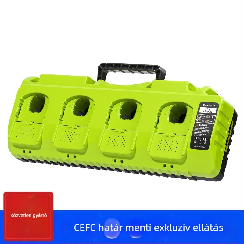 Ryobi 18V Li-ion akkumulátorokhoz USB-s töltő, bemenet 100–240 V AC, kimenet 21 V DC 13,6 A