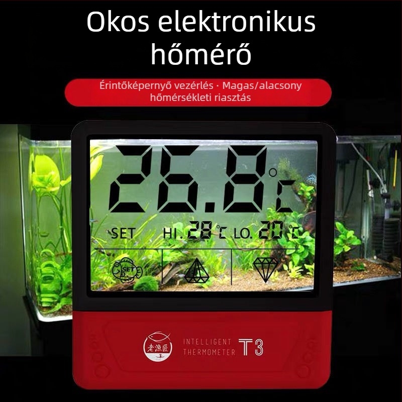 Akvaráriumi hőmérő — folyadékkristályos anyag; Hőmérsékletmérés (Anyag: Folyadékkristályos; Kategória: Akváriumi hőmérő; Funkció: Hőmérsékletmérés)