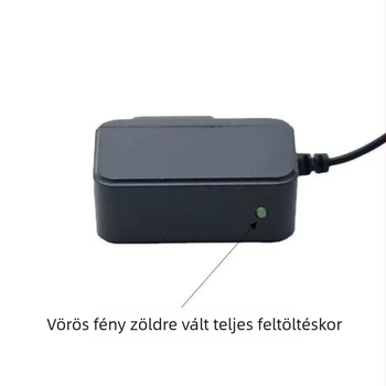 Li-ion akkumulátor fej-/lámpa töltő, univerzális kétlyukú töltő, bemenet 4.2V, kimenet 4.2V 0.6A