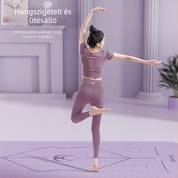 Jógaszőnyeg lányoknak, ütéscsillapító, zajszigetelő, csúszásmentes, széles dizájn, otthoni használatra, tánc és fitnesz; anyag: TPE; vastagság: 6/8/10 mm; mintázat: csíkok