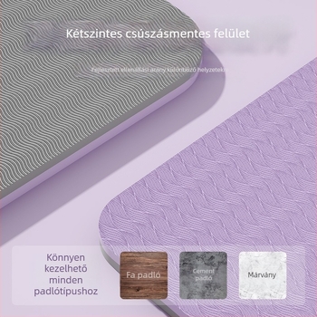 Jógaszőnyeg lányoknak, ütéscsillapító, zajszigetelő, csúszásmentes, széles dizájn, otthoni használatra, tánc és fitnesz; anyag: TPE; vastagság: 6/8/10 mm; mintázat: csíkok