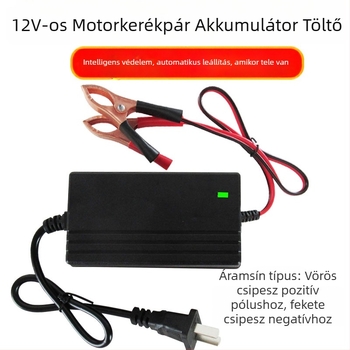 12V autó- és motorkerékpár akkumulátor töltő, automata, nagy teljesítményű, 6A kimenet, CE tanúsítvány, 100-240V bemenet