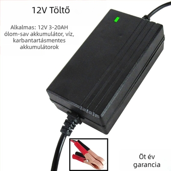 12V autó- és motorkerékpár akkumulátor töltő, automata, nagy teljesítményű, 6A kimenet, CE tanúsítvány, 100-240V bemenet