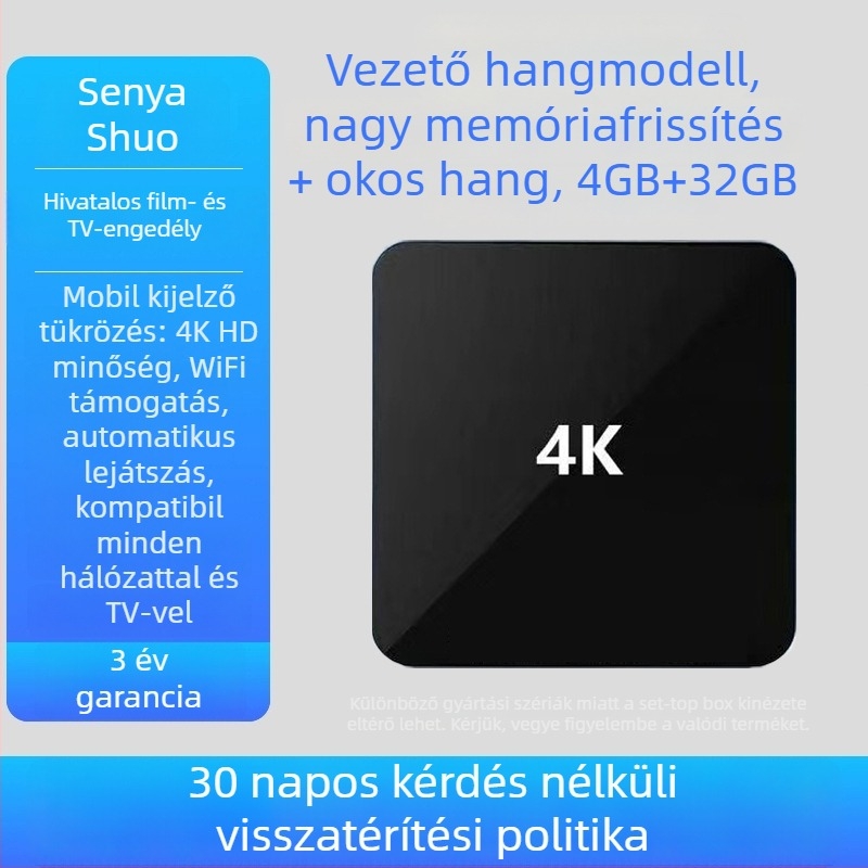 TV Set-top Box (4K, nyolcmagos processzor, 4GB RAM, 32GB tárhely, WiFi)