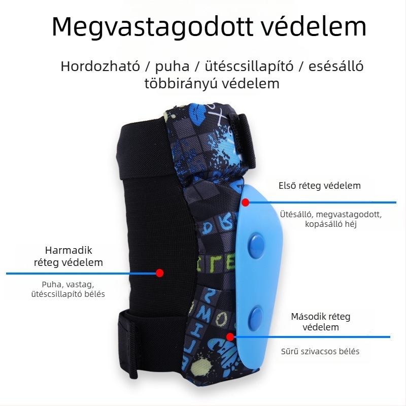 Roselle Gyerekeknek védőfelszerelés görkorcsolyázáshoz: tenyér-, könyök- és térdvédők habból