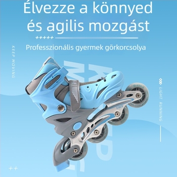 PU világító kerekű inline korcsolya, állítható méret, kültéri használatra.