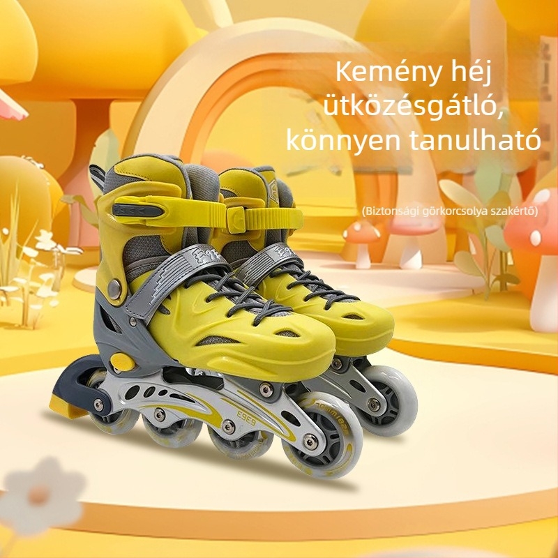 PU világító kerekű inline korcsolya, állítható méret, kültéri használatra.