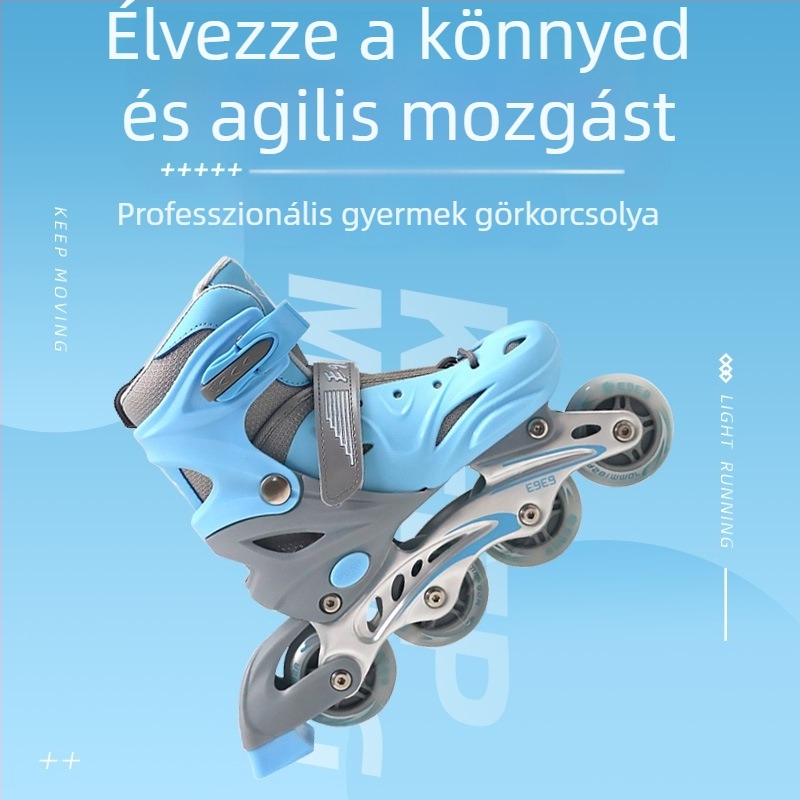 PU világító kerekű inline korcsolya, állítható méret, kültéri használatra.