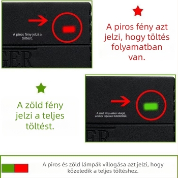 12V akkumulátortöltő autókhoz, könnyű teherautókhoz, sedanokhoz és motorkerékpárokhoz — intelligens gyors töltő, univerzális